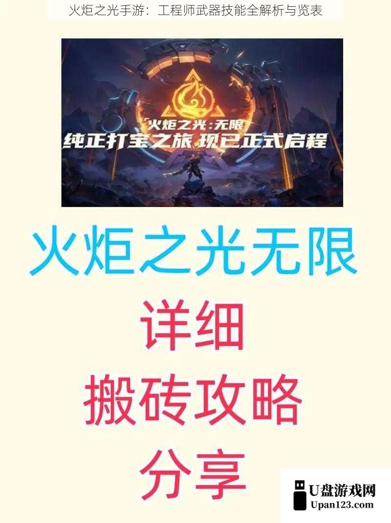 火炬之光手游：工程师武器技能全解析与览表